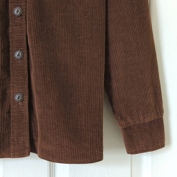 Mr. Dino 70's Vintage Wide Wale Corduroy Button Down Shirt Shacket Brown 12 - Picture 9 of 12
